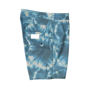 <b>Men</b> Tie Dye Board <b>Shorts</b> Mid Waist Drawstring Quick Dry Casual <b>Short</b> <b>Shorts</b> Blue White <b>Pattern</b> Woven Polyester OEM Service - Product Image 3