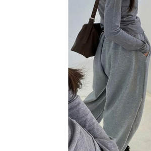 Pantalones deportivos holgados de estilo urbano para mujer con cordón y cintura elástica, joggers casuales de moda - Product Image 6