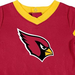 Conjunto de Vestido Jersey para Bebé Niña de los Arizona Cardinals, Rojo y Amarillo, Diseño Bordado de la Mascota, Material de Poliéster - Product Image 4