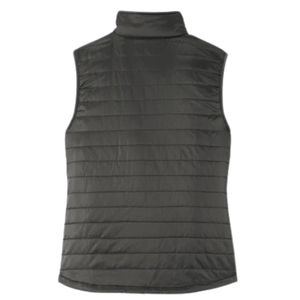 Gilet matelassé noir pour femme, gilet rembourré léger brodé, sans manches, fermeture éclair, veste chaude pour l'extérieur - Product Image 4