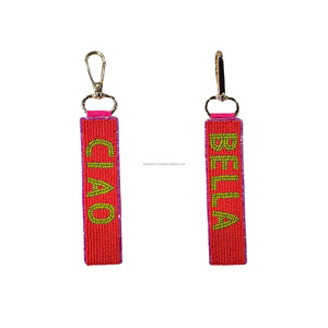 Handmade Beaded Keychain Strap Custom Letter Wristlet Bag Charm Seed Bead Key Holder Fashion Purse Accessory Eco-Friendly - Product Image 2