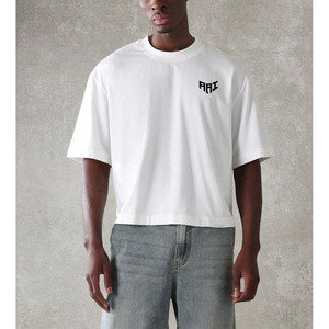 Custom <b>White</b> Men Boxy T Shirt OEM Heavyweight Oversized Casual Blank <b>Tee</b> Private Label Streetwear Wholesale - Product Image 1