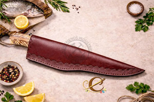 NEW FRIENDS INDUSTRIES Couteau à filet en acier Damas forgé à la main, manche en forme de cône de pin, lame de 8 pouces, design ambidextre - Meilleur couteau de cuisine - Product Image 5