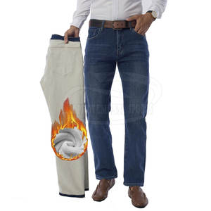 Jeans en molleton en coton de grande taille pour hommes Jeans en polaire pour l'extérieur Jeans en polaire pour hommes Street Wear - Product Image 1