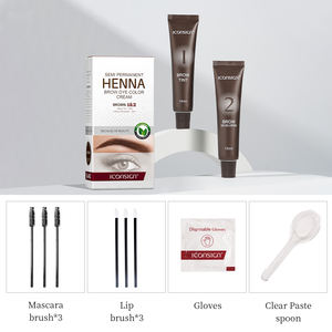 Iconsign Henna colorante <span class=keywords><strong>sopracciglia</strong></span> marrone nero lunga durata henné tinta tinta etichetta privata sopracciglio tinta <span class=keywords><strong>Kit</strong></span> di tintura per <span class=keywords><strong>sopracciglia</strong></span> per capelli e pelle - Product Image 2