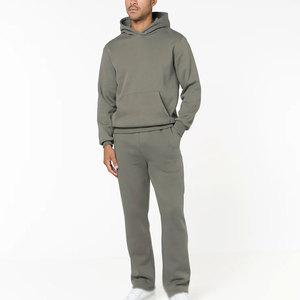 Heavy Duty Men's Winter Custom High Street Fleece Fabric Breathable Plain Tracksuit with Logo Plus Size Available - Product Image 3