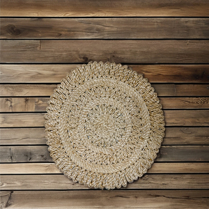 Napperons en jute tressé rond naturel pour table à manger Tapis de vaisselle tissé écologique pour cuisine rustique et décoration intérieure - Product Image 1