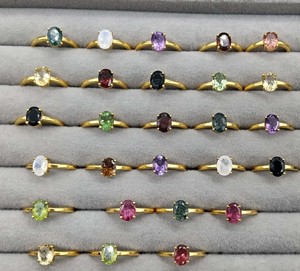 Assorted Oval Gemstone <b>Gold</b> Plated <b>Cocktail</b> <b>Ring</b> Handmade Women's Fashion <b>Ring</b> Wholesale Supplier - Product Image 1