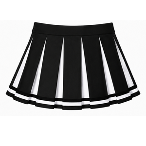 Ensemble d'uniforme de cheerleading noir, haut sans manches à col en V, jupe plissée, pour équipe sportive, performance de danse, entraînement, compétition - Product Image 6
