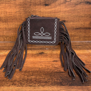 Haute qualité Vintage Style personnalisé botte point daim cuir frange fermeture éclair porte-monnaie pour les femmes en cuir véritable pochette d'argent - Product Image 2