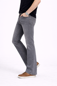 Jean en denim coupe droite gris pierre pour homme – un essentiel polyvalent au quotidien, confectionné en tissu riche en coton de qualité supérieure - Product Image 2