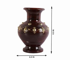Florero Decorativo Ecológico Ligero de Madera con Acentos Tallados, Maceta para Flores, Florero para Decoración del Hogar, Escritorio, Mesa de Boda - Product Image 2