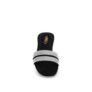 Pantoufle en fourrure noire fantaisie FN7701 - Product Image 1