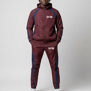 Survêtement Homme Sportif Personnalisé 100% Nylon Coupe-Vent et Imperméable avec Bande Réfléchissante, Léger et Panneauté pour l'Automne - Product Image 1