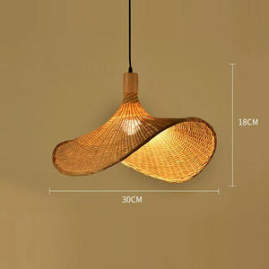 Boho Style Rattan Lampshade Natural Material Woven Pendant Lights For Living Room & Bedroom Home & Gardens Wicker Products - Product Image 2