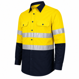Chemise de travail pour homme de haute qualité, bandes réfléchissantes haute visibilité, boutons sur le devant, poches utilitaires, vêtements de travail réfléchissants personnalisés - Product Image 5