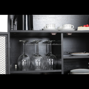 Buffet de bar moderne en bois massif à 2 portes, meuble de rangement vert de luxe fait main pour salon, provenance Rajasthan GWE248 - Product Image 6