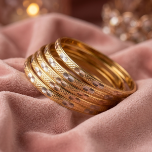 Brazaletes Étnicos de Aleación ORO-Z Chapados en Oro Tricolor con Textura para Mujer, Brazalete de Moda para Boda - Product Image 2