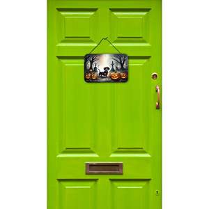 New Dachshund Spooky Halloween Aluminum Metal Sign Multicolor 8HX12W Wall Door <b>Hanging</b> Prints <b>for</b> Kitchen <b>Bar</b> <b>Home</b> Decor - Product Image 2