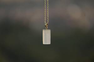 Raw Selenite Crystal Pendant Healing Necklace Natural Stone Spiritual Jewelry Minimalist Unisex Dainty Gift - Product Image 5