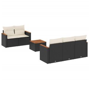 Ensemble de canapé de jardin modulaire 6 pièces en acier noir thermolaqué, mobilier d'extérieur élégant - Product Image 2