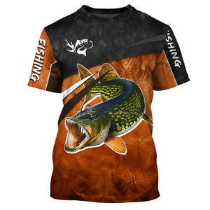 Chemise de pêche à col rond, logo personnalisé, polyester, vêtements de pêche d'extérieur, commande en gros, UPF 50, séchage rapide, manches courtes, directement de l'usine - Product Image 6