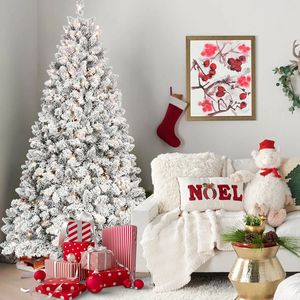 Albero di Natale Artificiale Pre-Illuminato da 2,1 m con 500 Luci UL, 45 Pigne e 1124 Punte Effetto Neve - Product Image 5