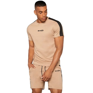 Summer Men Sports <b>Reflective</b> Skin Friendly <b>Running</b> Set Short Sleeve T Shirts Shorts 2 Pieces Lightweight Workout Gym Tracksuit - Product Image 1