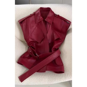 Chaleco de Cuero para Mujer, Diseño Personalizado, Venta al Por Mayor, Color Sólido, Todas las Tallas, Chaleco de Cuero Genuino para Motocicleta - Product Image 1