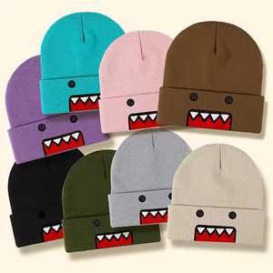 Design Your Own Beanie Hat Unisex Adult <b>Winter</b> <b>Cap</b> Solid Color Knitted Cuffed Design 56-58CM Acrylic Material - Product Image 1