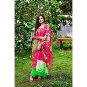 ATRACTIVA SEDA KOTA CHECKS IMPRESO DIGITAL TOP BOTTOM CON DUPATTA RANI - Product Image 1
