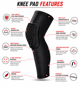 High Quality Honeycomb Compression Knee Pads Support Brace for Basketball Running <b>Cycling</b> Wrestling Padded Leg Sleeve - Product Image 5