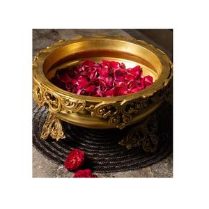 <b>Large</b> Decorative Metal <b>Candle</b> Bowl With Gold Finish For Wedding Table Centerpiece And Party Decoration Use - Product Image 4