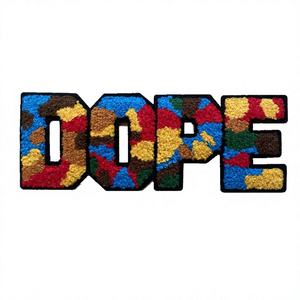 Wholesale Custom Embroidery Patch Raised Stitch Applique Iron <b>On</b> <b>Sew</b> <b>On</b> <b>Badges</b> for Hats Jackets Bags Shirts Clothing - Product Image 1