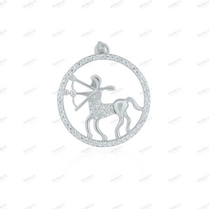 Colgante DIAMLUX con Zirconia, Plata Tibetana, Latón Chapado en Oro de 18K, Ligero, Unisex, Moderno, Personalizable, Diamante de 7ct - Product Image 2