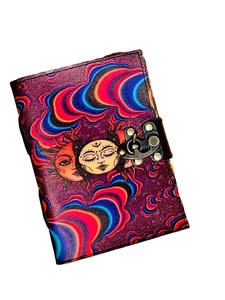 Cuaderno de cuero de arcoíris personalizado Vintage diario Sketchbook para hombres y mujeres con encuadernación de costura de hilo - Product Image 2