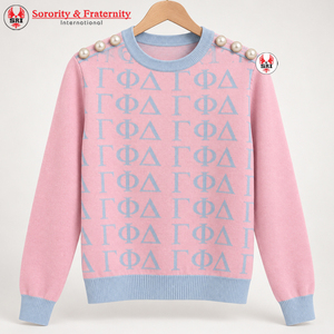 Cardigan en tricot pour femme Gamma Phi Delta Sorority, style décontracté, imprimé floral, 100% polyester - Product Image 4