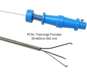 Pince laparoscopique PCNL Triprong 5Fr x 60cm en acier inoxydable pour la préhension des calculs urinaires, instrument chirurgical réutilisable - Product Image 1
