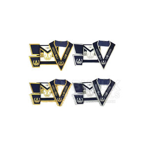 Elegant Handmade Freemasonry Leather Embroidery Adjustable Ceremonial Deluxe Design Masonic Aprons Safety Pin Classical Style - Product Image 2