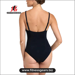Maillot de bain une pièce pour femme à col halter, motif color block, en tissu tricoté, impression personnalisée, service OEM, vente en gros disponible - Product Image 2