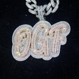 Pendentif Hip Hop personnalisé pour homme en argent 925 plaqué or, avec diamant de laboratoire et lettre de luxe, le plus vendu - Product Image 3