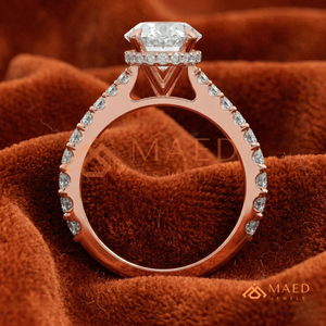 Bague de fiançailles élégante en or rose avec diamant ovale pour femme, bague en or rose avec diamant de forme ovale de qualité supérieure - Product Image 3