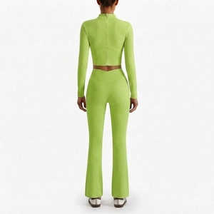 Conjunto de Ropa Deportiva para Mujer, Chaqueta Corta de Manga Larga, Leggings Ajustados de Cintura Alta, Ropa Deportiva para Yoga y Ejercicio - Product Image 2