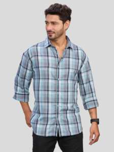 เสื้อเชิ้ตลายสก๊อตผู้ชาย แขนสามส่วน ปกคอพับ ผ้าฝ้าย 100% ระบายอากาศได้ดี เหมาะสำหรับใส่ในฤดูหนาว - Product Image 3