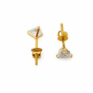 Pendientes de Oro Sólido de 18 Quilates con Moissanita de Corte Trillón, Ligeros, para Mujer, Acabado Pulido, Minimalistas, para Bodas y Fiestas, Marca Namivaa - Product Image 3