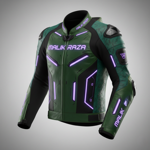 เสื้อแจ็คเก็ตหนังสำหรับแข่งรถมืออาชีพ MALIK RAZA |   ปลอกมือจับมอเตอร์ไซค์แบบโค้งตามหลักสรีรศาสตร์ |   ชุดขับขี่สมรรถนะสูงแบบสั่งทำพิเศษ - Product Image 6