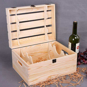 Caja de Regalo para Vino de Madera de Caucho Premium, Porta Botellas Individual Resistente con Asa, Empaque de Vino Ecológico y Sostenible - Product Image 2