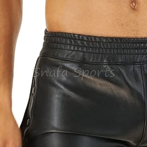 กางเกงขาสั้นหนังผู้ชายสีตัดกัน ราคาถูก ผลิตในปากีสถาน คุณภาพสูง สวมใส่สบาย ระบายอากาศได้ดี - Product Image 6