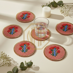 Sous-verre personnalisé en perles de verre fait main, écologique, avec monogramme, pour mariage, décoration de table, cadeau personnalisé - Product Image 2