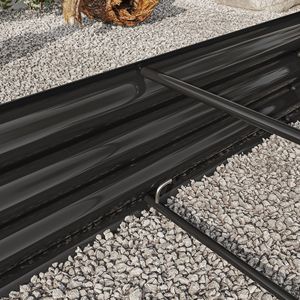 Grande metallo ovale sollevato giardino esterno fioriera nera per fiori ortaggi e piante - Product Image 3